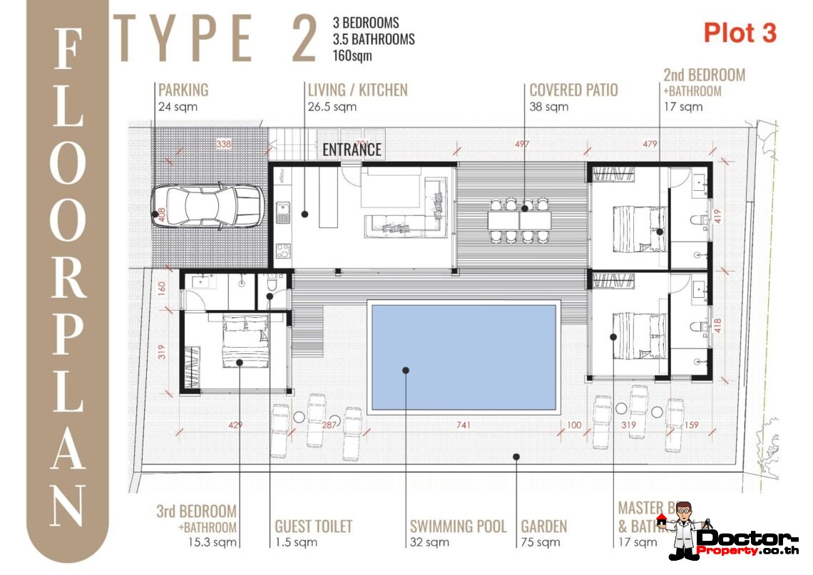 Tropical 3-4 Bedroom Pool Villa with Sea View in Lamai, Koh Samui – For Sale